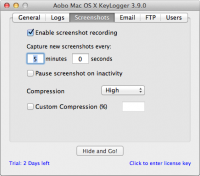Captura de pantalla #9 de Aobo Mac OS X Registrador de teclas Standard Edition