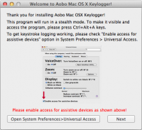 Screenshot #2 di Aobo Mac OS X Registratore di tasti Standard Edition