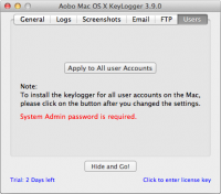 Screenshot #11 di Aobo Mac OS X Registratore di tasti Standard Edition